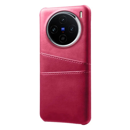 For vivo X100 5G Phone Case Leather Coated PC Cover with Dual Card Holder