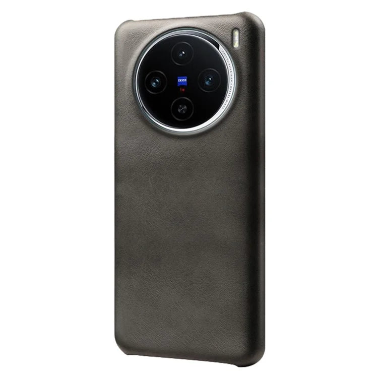 For vivo X100 5G Phone Case PU Leather Coated PC Back Cover Calf Texture