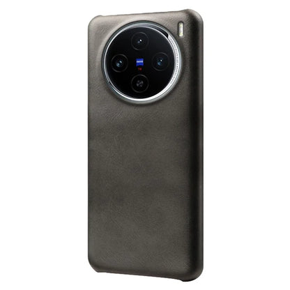 For vivo X100 5G Phone Case PU Leather Coated PC Back Cover Calf Texture