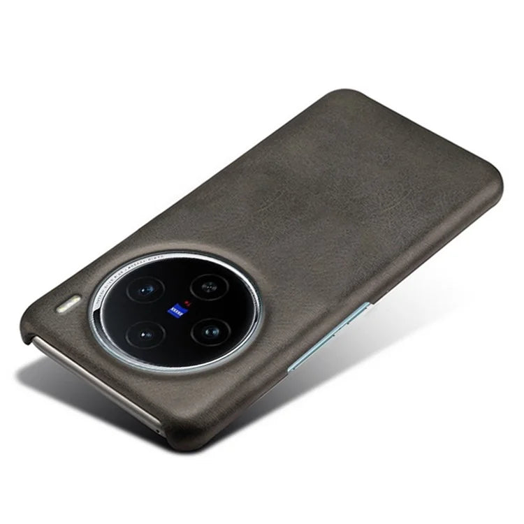For vivo X100 5G Phone Case PU Leather Coated PC Back Cover Calf Texture