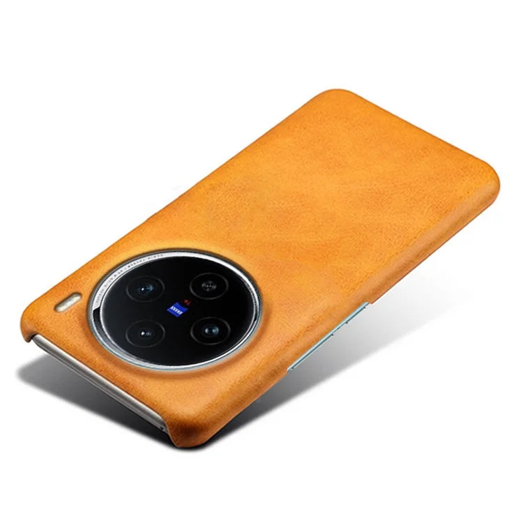 For vivo X100 5G Phone Case PU Leather Coated PC Back Cover Calf Texture
