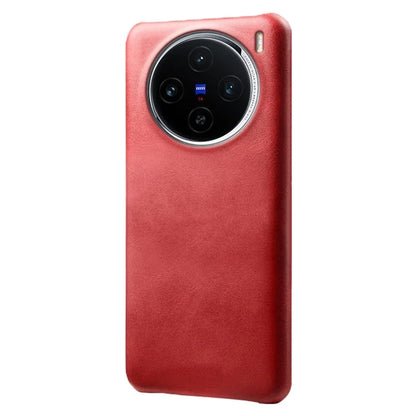 For vivo X100 5G Phone Case PU Leather Coated PC Back Cover Calf Texture