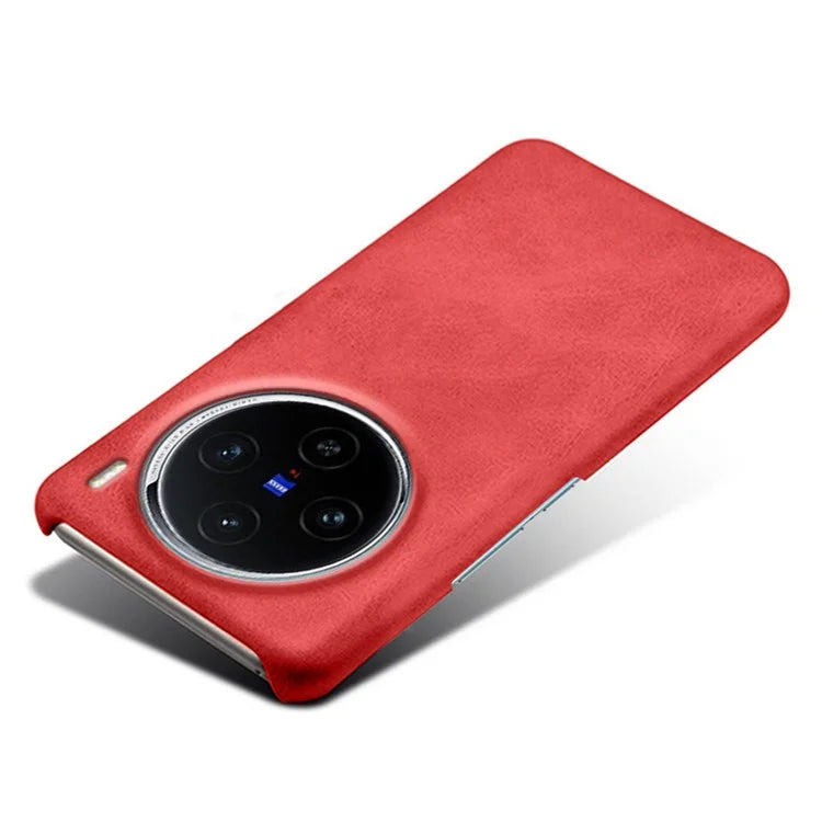 For vivo X100 5G Phone Case PU Leather Coated PC Back Cover Calf Texture