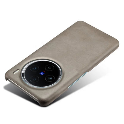 For vivo X100 5G Phone Case PU Leather Coated PC Back Cover Calf Texture