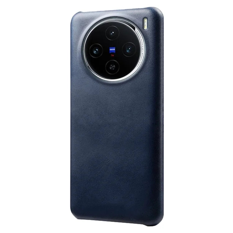 For vivo X100 5G Phone Case PU Leather Coated PC Back Cover Calf Texture