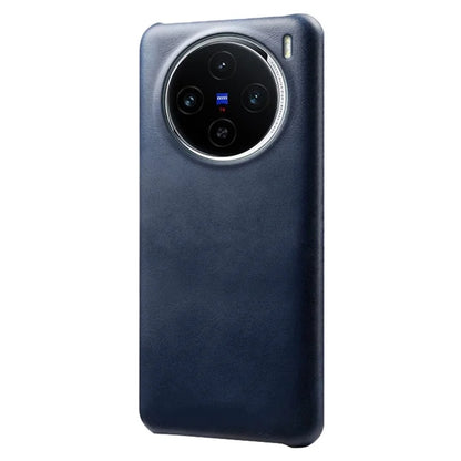 For vivo X100 5G Phone Case PU Leather Coated PC Back Cover Calf Texture
