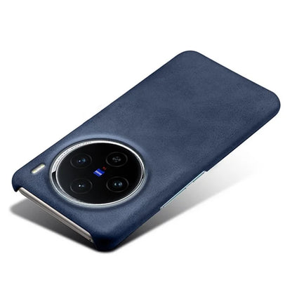 For vivo X100 5G Phone Case PU Leather Coated PC Back Cover Calf Texture