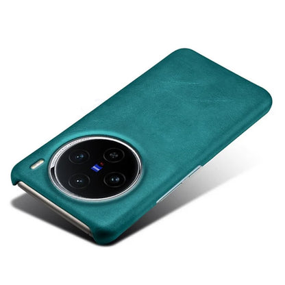 For vivo X100 5G Phone Case PU Leather Coated PC Back Cover Calf Texture