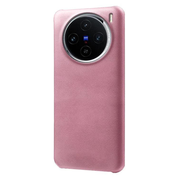 For vivo X100 5G Phone Case PU Leather Coated PC Back Cover Calf Texture