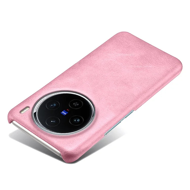 For vivo X100 5G Phone Case PU Leather Coated PC Back Cover Calf Texture