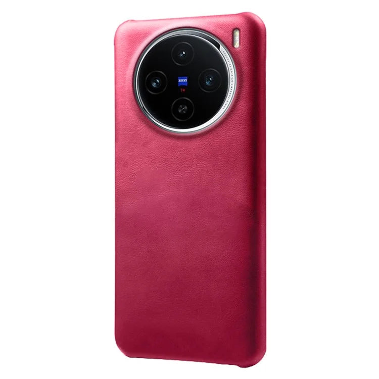 For vivo X100 5G Phone Case PU Leather Coated PC Back Cover Calf Texture