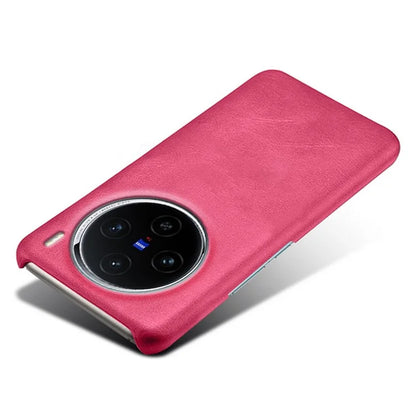 For vivo X100 5G Phone Case PU Leather Coated PC Back Cover Calf Texture