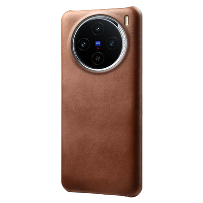 For vivo X100 5G Phone Case PU Leather Coated PC Back Cover Calf Texture