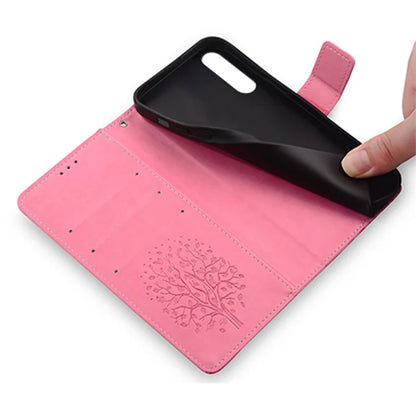 For Sony Xperia 10 V Magnetic Case Leather Imprinted Deer Tree Pattern Cover