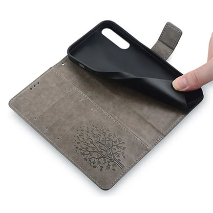 For Sony Xperia 10 V Magnetic Case Leather Imprinted Deer Tree Pattern Cover