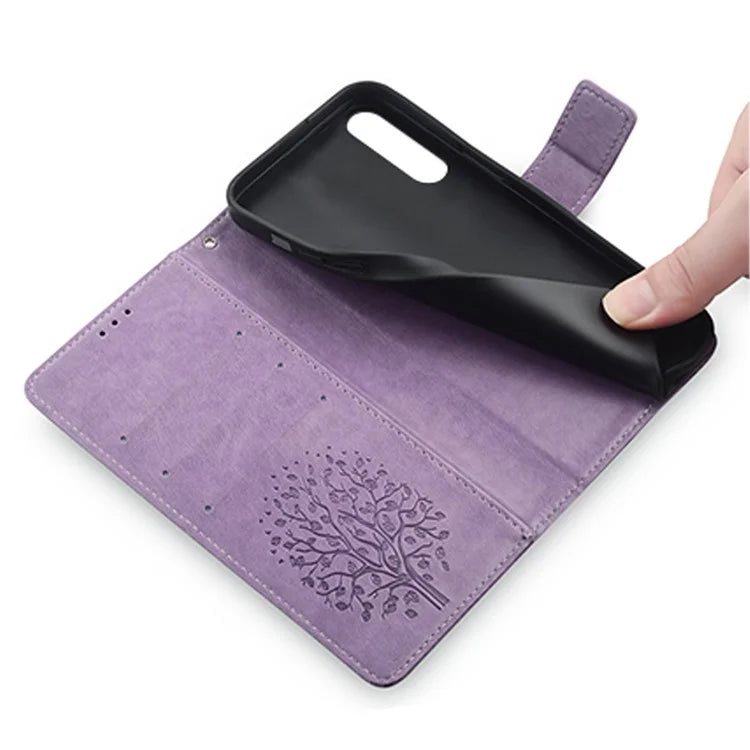 For Sony Xperia 10 V Magnetic Case Leather Imprinted Deer Tree Pattern Cover