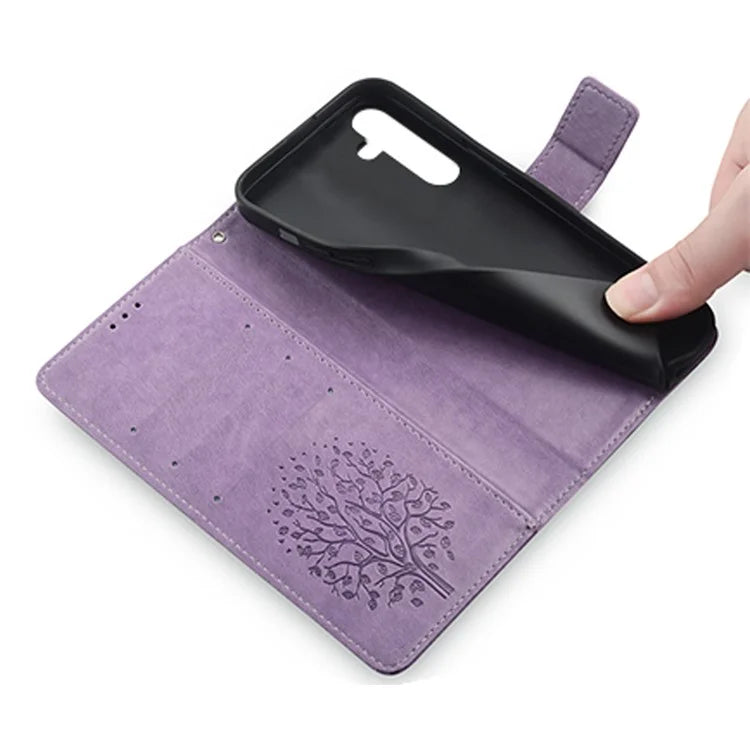 For Samsung Galaxy A54 5G Leather Case Magnetic Imprinted Deer Tree Pattern Phone Cover
