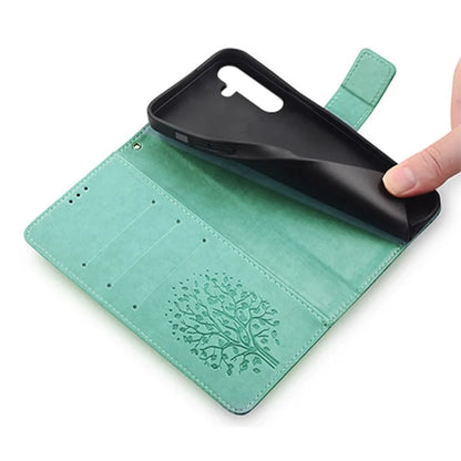 For Samsung Galaxy A54 5G Leather Case Magnetic Imprinted Deer Tree Pattern Phone Cover