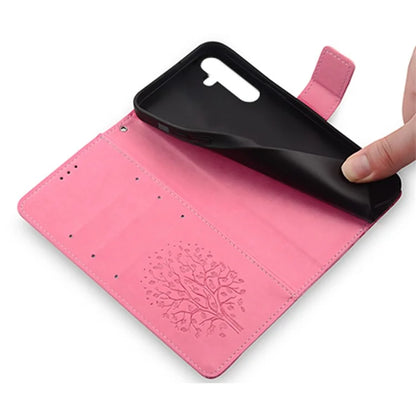 For Samsung Galaxy A54 5G Leather Case Magnetic Imprinted Deer Tree Pattern Phone Cover