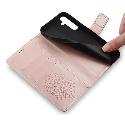 For Samsung Galaxy A54 5G Leather Case Magnetic Imprinted Deer Tree Pattern Phone Cover