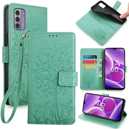 For Nokia G42 Case Scratch-proof Imprinted Deer Tree Pattern Stand Phone Protector