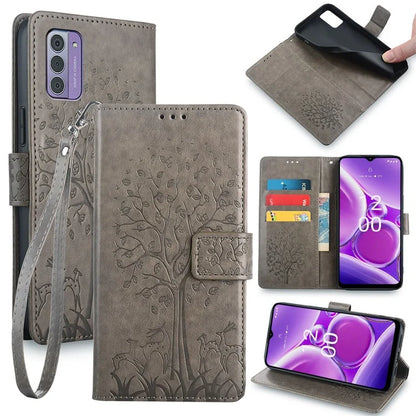 For Nokia G42 Case Scratch-proof Imprinted Deer Tree Pattern Stand Phone Protector