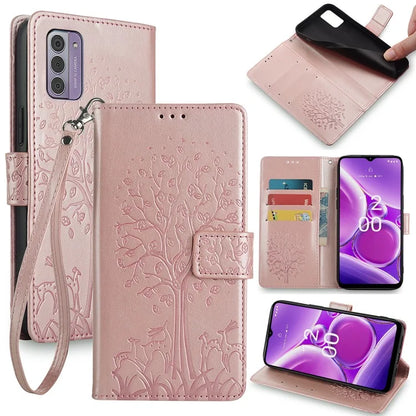 For Nokia G42 Case Scratch-proof Imprinted Deer Tree Pattern Stand Phone Protector