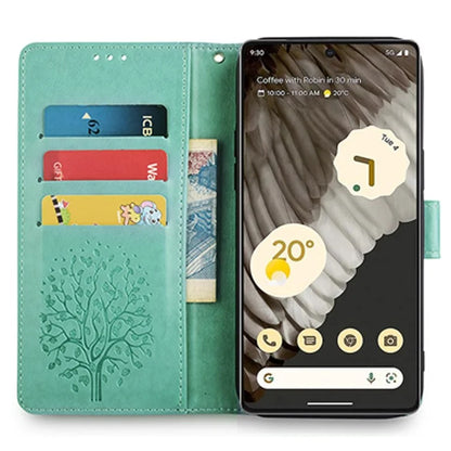 For Google Pixel 7 Pro 5G Wallet Cover PU Leather+TPU Phone Case with Deer Tree Pattern