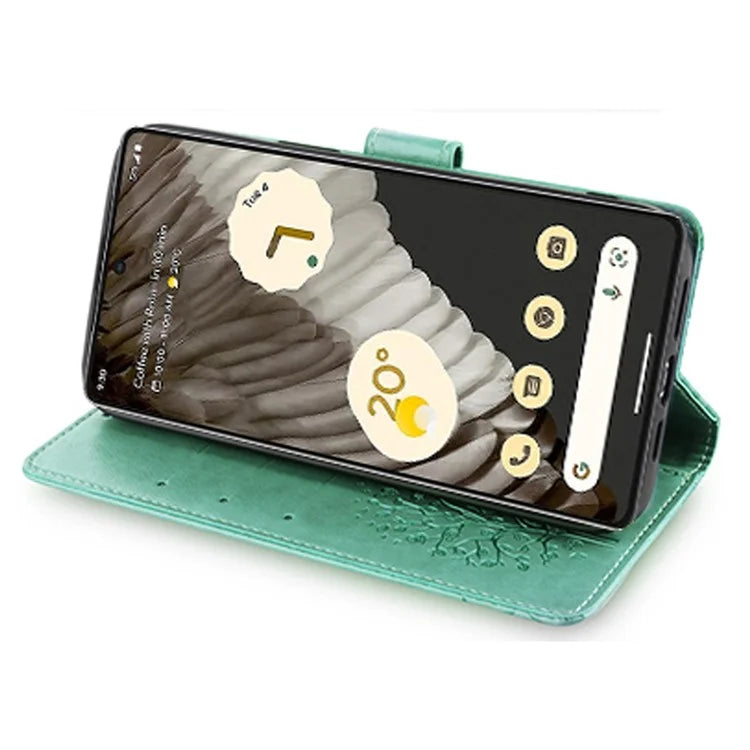 For Google Pixel 7 Pro 5G Wallet Cover PU Leather+TPU Phone Case with Deer Tree Pattern