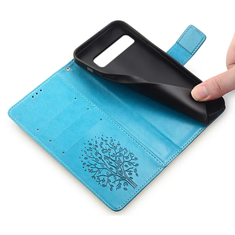 For Google Pixel 7 Pro 5G Wallet Cover PU Leather+TPU Phone Case with Deer Tree Pattern