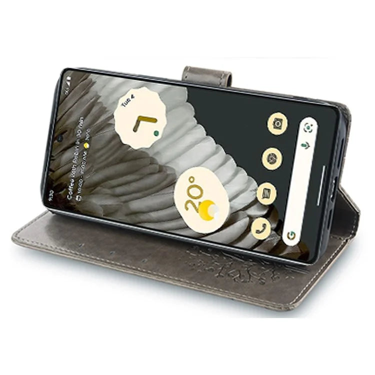 For Google Pixel 7 Pro 5G Wallet Cover PU Leather+TPU Phone Case with Deer Tree Pattern