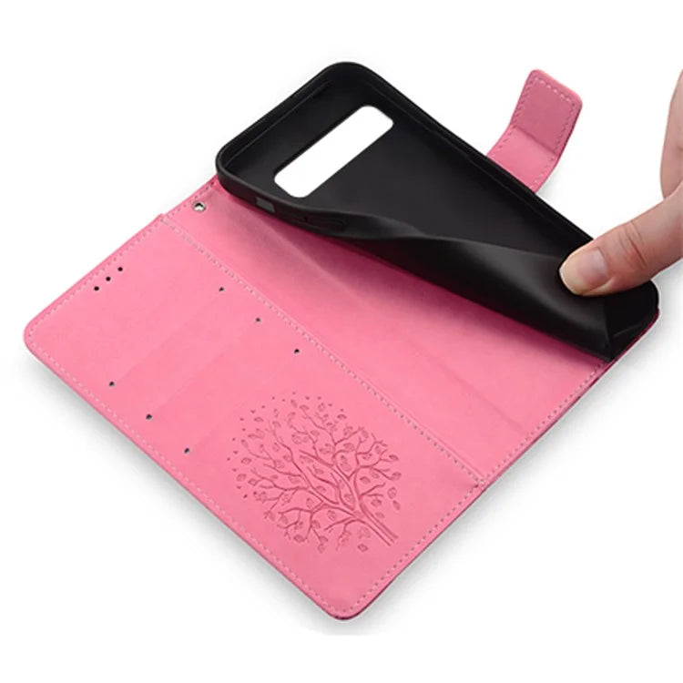 For Google Pixel 7 Pro 5G Wallet Cover PU Leather+TPU Phone Case with Deer Tree Pattern