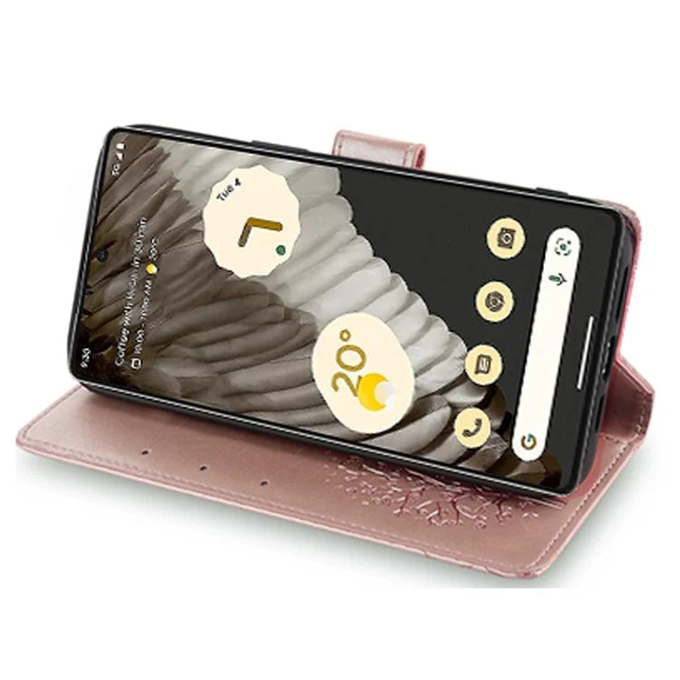 For Google Pixel 7 Pro 5G Wallet Cover PU Leather+TPU Phone Case with Deer Tree Pattern