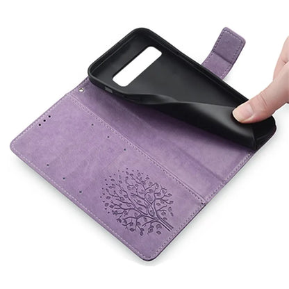 For Google Pixel 7 Pro 5G Wallet Cover PU Leather+TPU Phone Case with Deer Tree Pattern