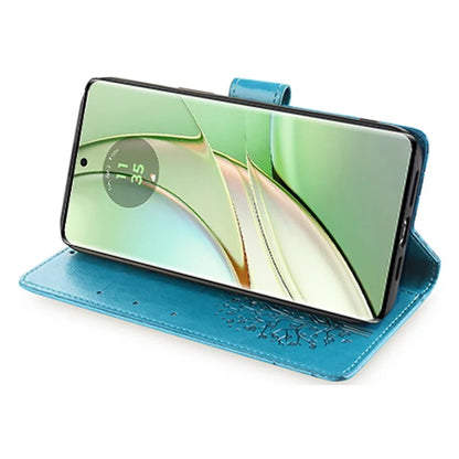 For Motorola Edge 40 5G Wallet Case Drop-proof Imprinted Deer Tree Pattern Phone Guard Cover