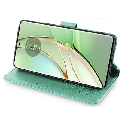 For Motorola Edge 40 5G Wallet Case Drop-proof Imprinted Deer Tree Pattern Phone Guard Cover