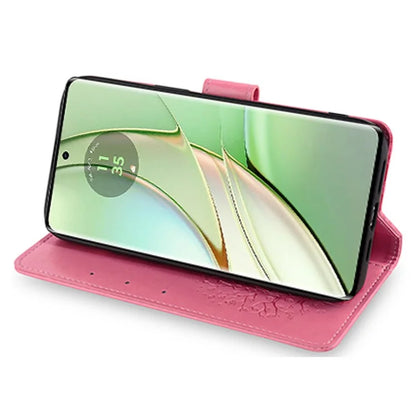 For Motorola Edge 40 5G Wallet Case Drop-proof Imprinted Deer Tree Pattern Phone Guard Cover