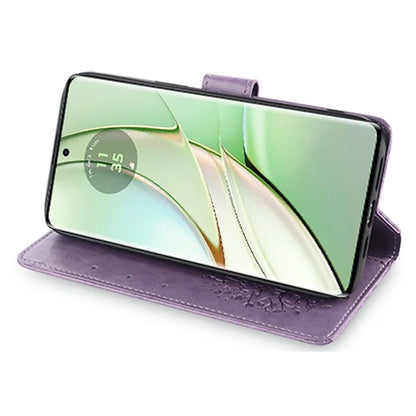 For Motorola Edge 40 5G Wallet Case Drop-proof Imprinted Deer Tree Pattern Phone Guard Cover