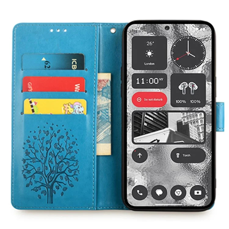 For Nothing Phone (2) Case Drop-resistant Imprinted Deer Tree Pattern Stand Phone Guard Cover