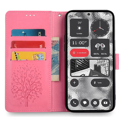 For Nothing Phone (2) Case Drop-resistant Imprinted Deer Tree Pattern Stand Phone Guard Cover