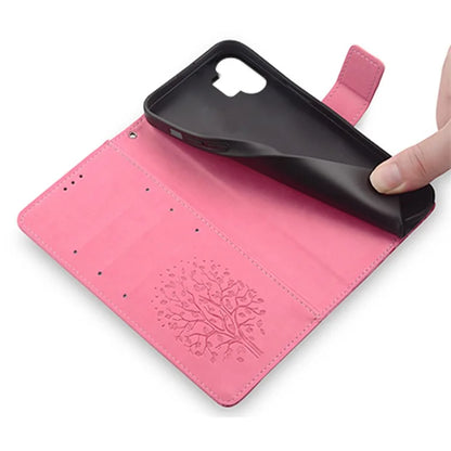 For Nothing Phone (2) Case Drop-resistant Imprinted Deer Tree Pattern Stand Phone Guard Cover