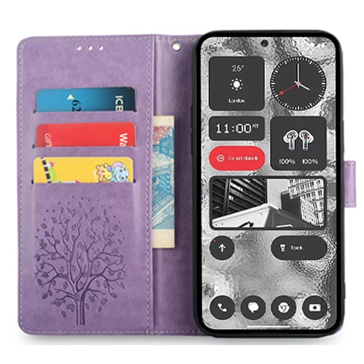 For Nothing Phone (2) Case Drop-resistant Imprinted Deer Tree Pattern Stand Phone Guard Cover