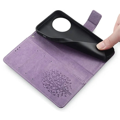 For OnePlus 11 5G Case Imprinted Deer Tree Pattern Card Holder Smart Phone Cover
