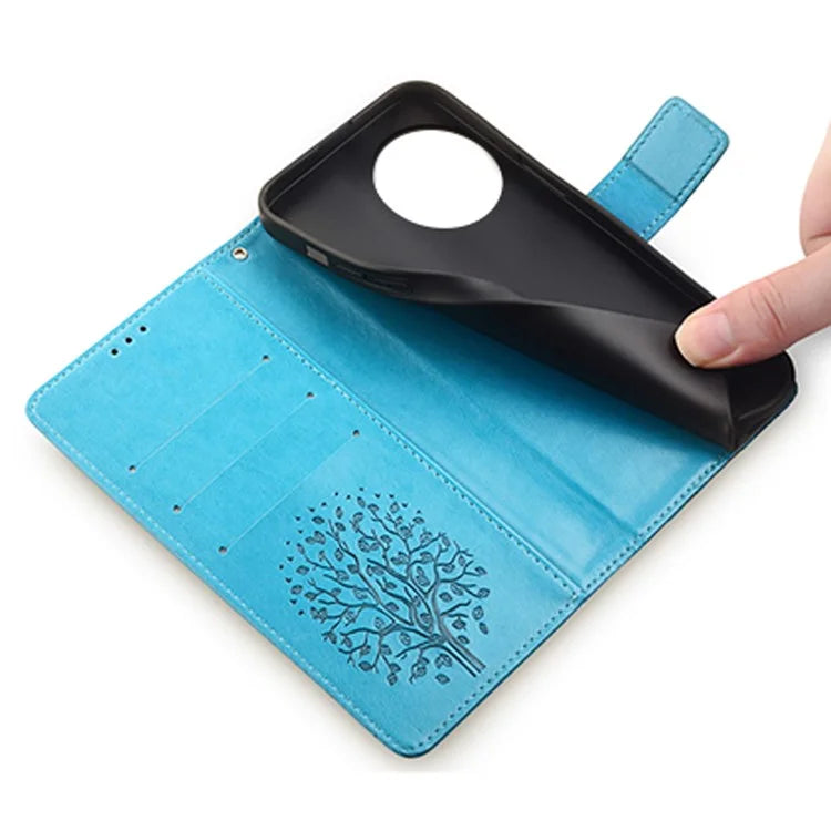 For OnePlus 11 5G Case Imprinted Deer Tree Pattern Card Holder Smart Phone Cover