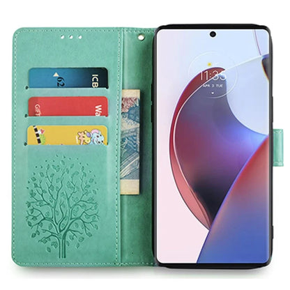 For Motorola Edge X30 Pro Case Imprinted Deer Tree Pattern Drop-proof Smartphone Cover