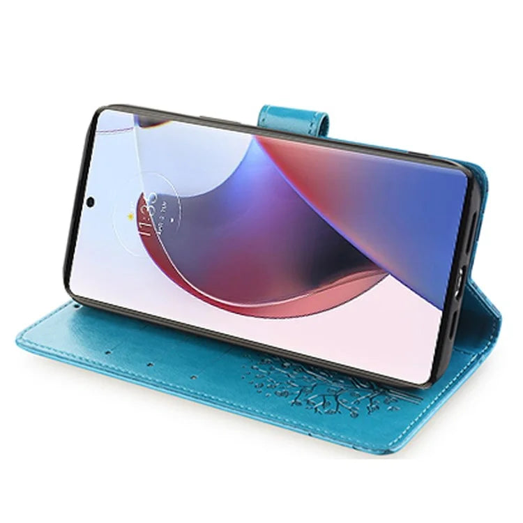 For Motorola Edge X30 Pro Case Imprinted Deer Tree Pattern Drop-proof Smartphone Cover