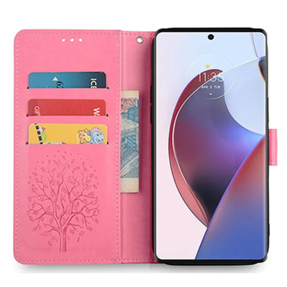 For Motorola Edge X30 Pro Case Imprinted Deer Tree Pattern Drop-proof Smartphone Cover