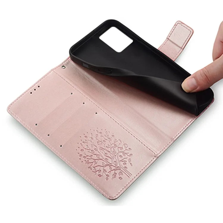 For Motorola Edge X30 Pro Case Imprinted Deer Tree Pattern Drop-proof Smartphone Cover