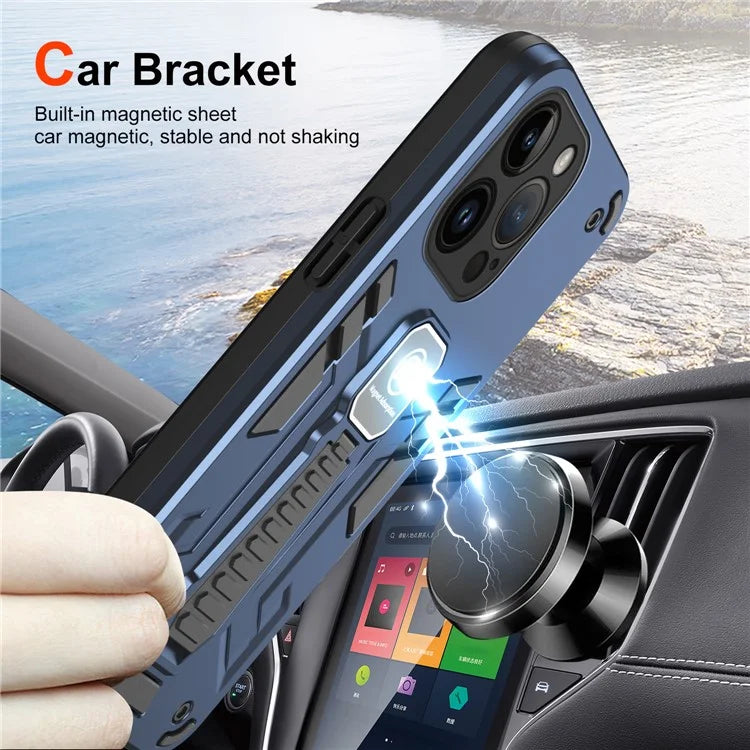 For iPhone 14 Pro Kickstand Phone Cover TPU + PC Combination Protective Case