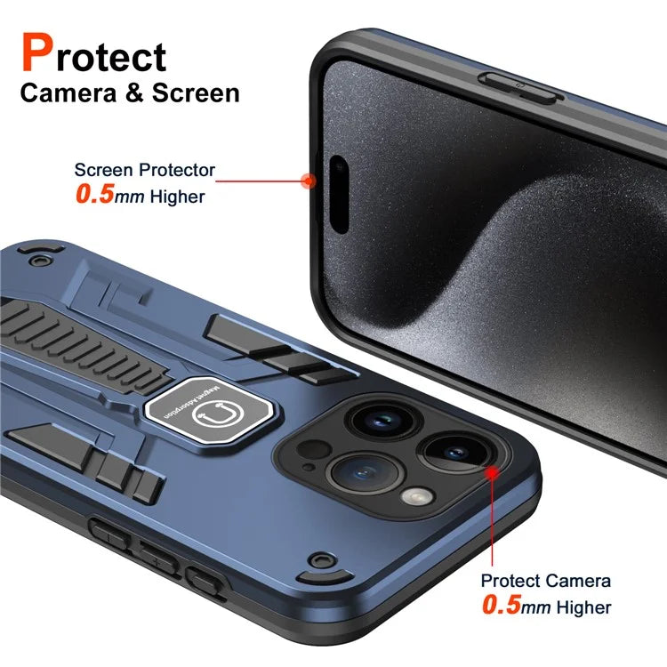 For iPhone 14 Pro Kickstand Phone Cover TPU + PC Combination Protective Case